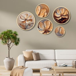 Wallity Yats-19 Conjunto de 5 cuadros decorativos multicolor